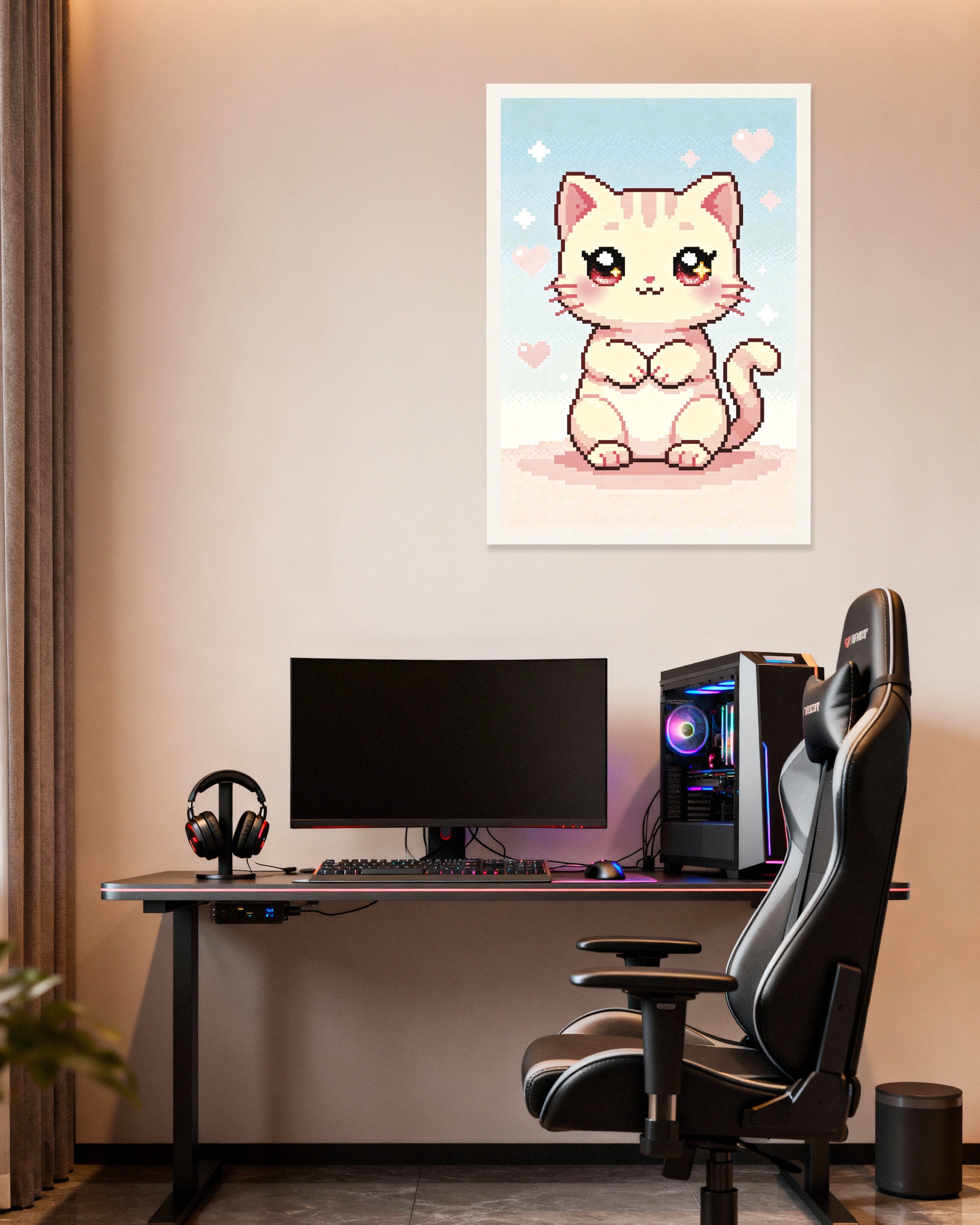 Poster of Kawaii Pixel Cat