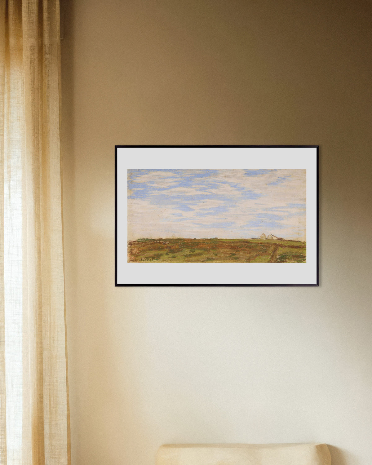 Poster Landskap (1864–1866) av Claude Monet med metallram