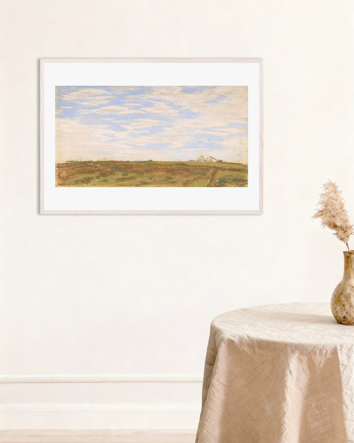 Poster Landskap (1864–1866) av Claude Monet med vit träram