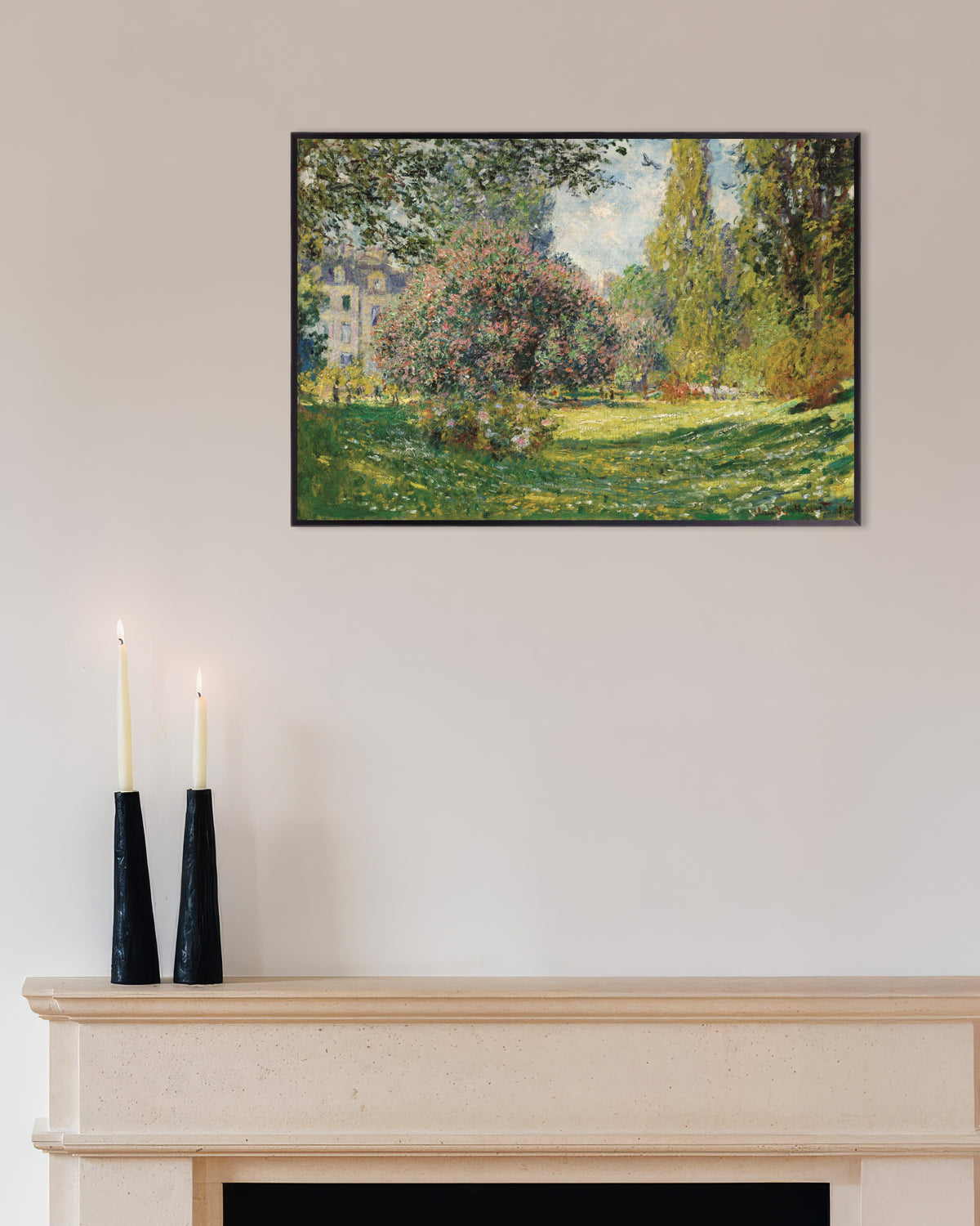 Poster Landskap, Parc Monceau (1876) av Claude Monet med metallram