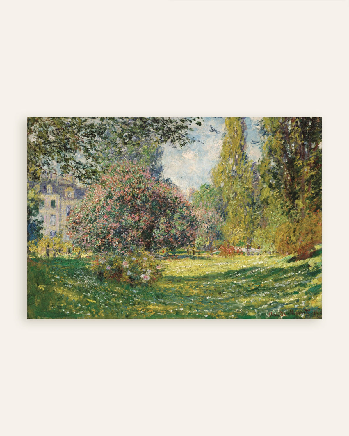 Poster Landskap, Parc Monceau (1876) av Claude Monet, miniatyr