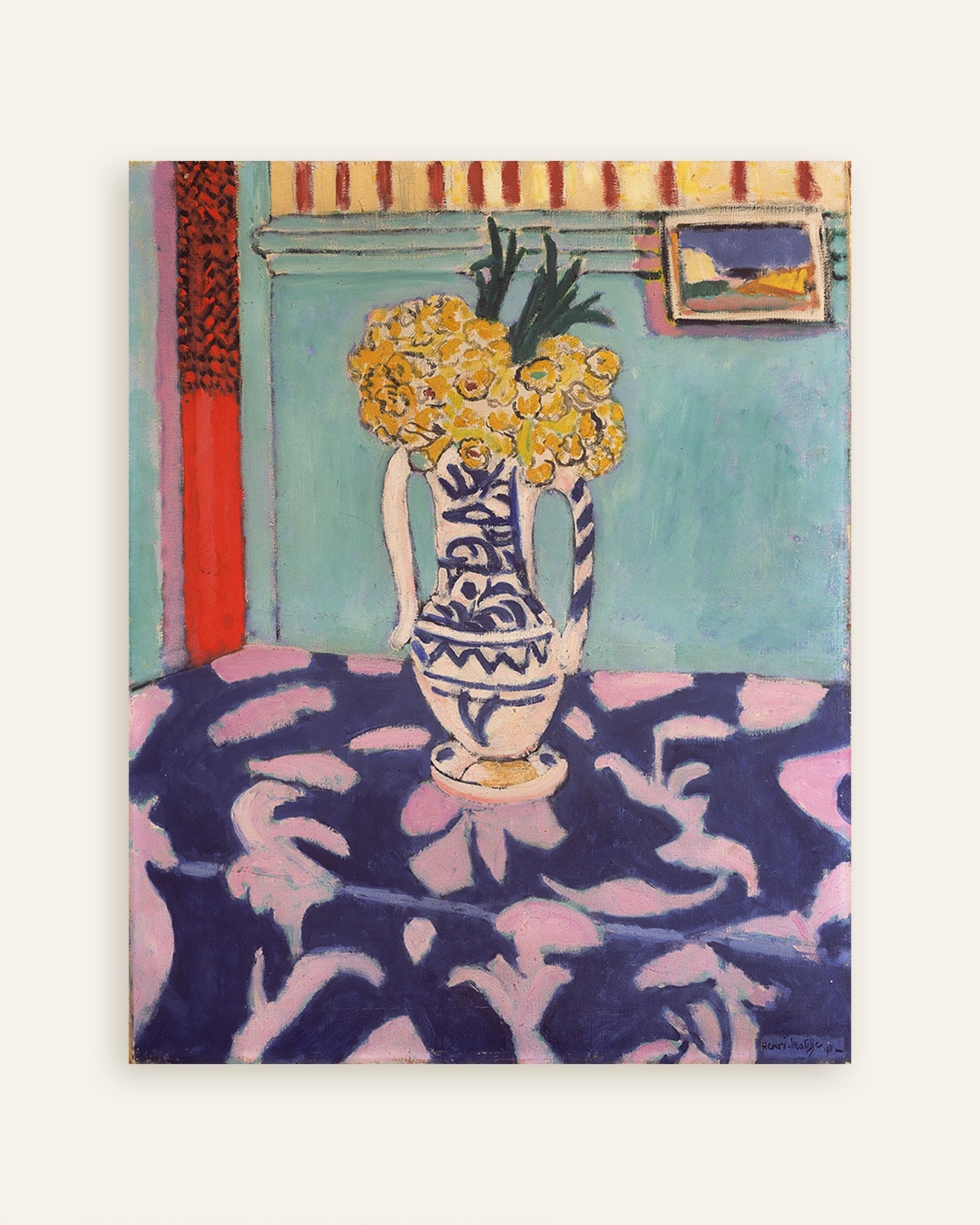 Poster of Les coucous, tapis bleu et rose (1911) by Henri Matisse, thumbnail
