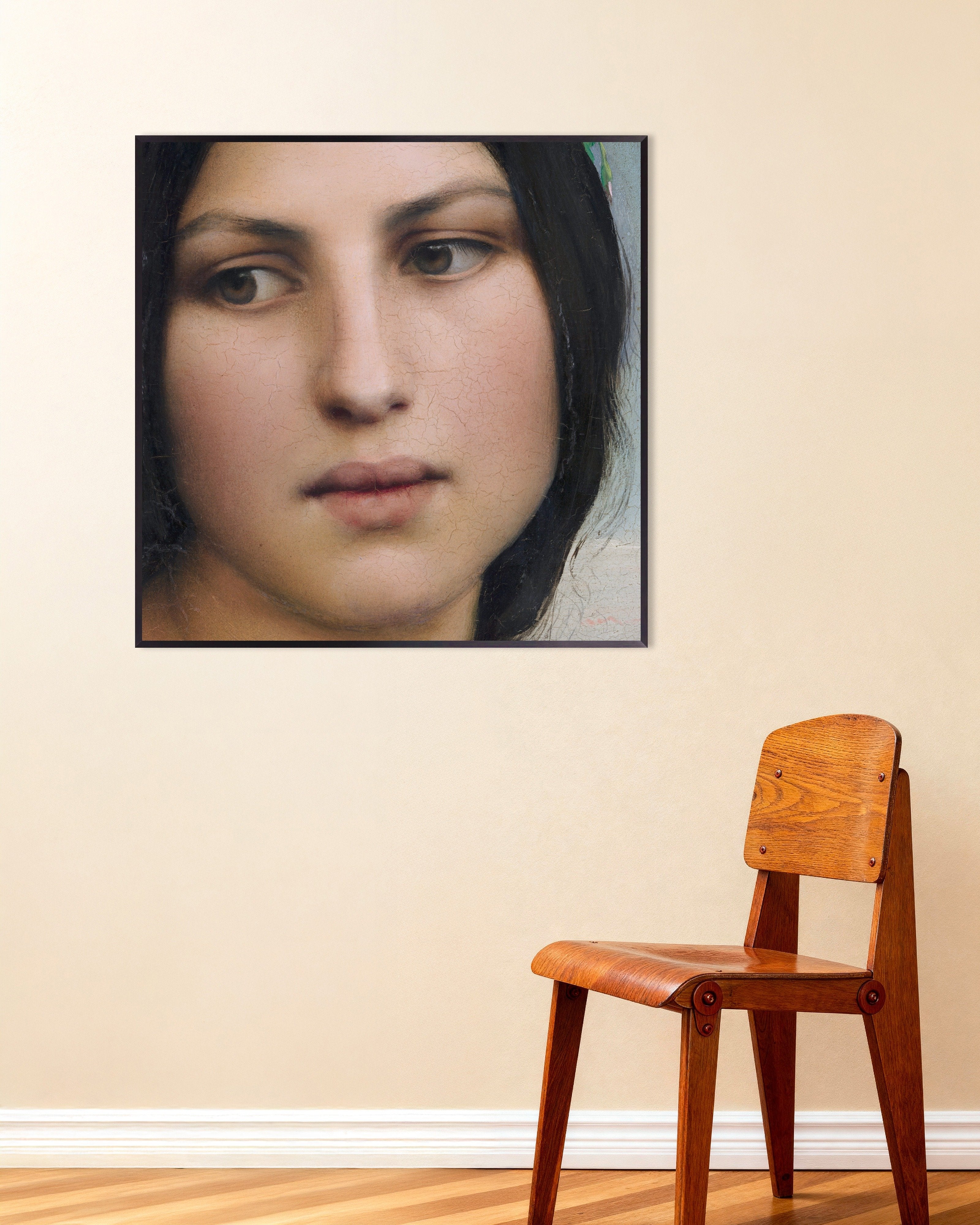 Poster of Louis Janmot "Fleur des Champs" Portrait Detail Poster, with metal frame