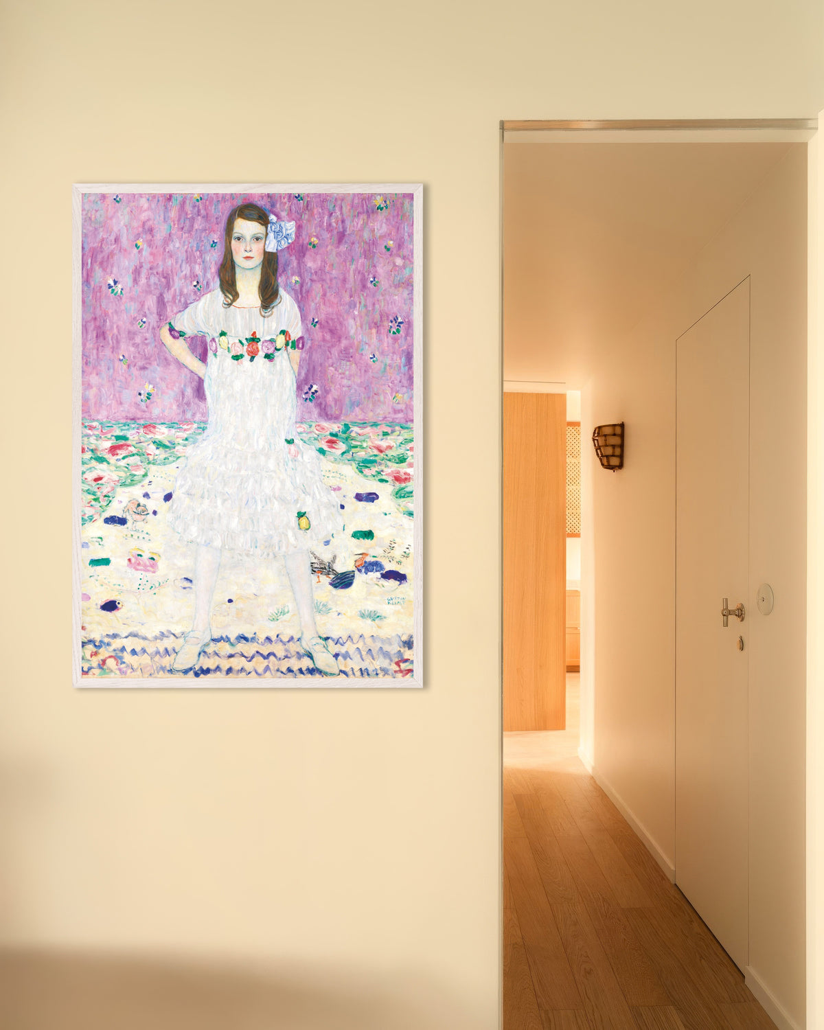 Poster Mäda Primavesi (1912–1913) av Gustav Klimt med vit träram