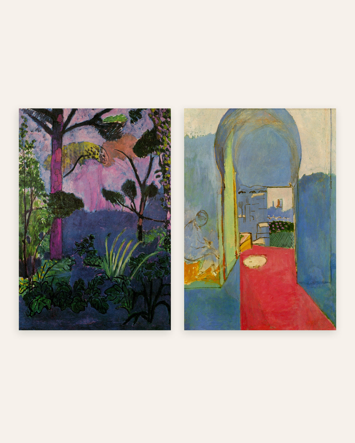 Matisse-posters, set med 2: Marockanskt landskap (Akantus) och Ingången till kasban, utan ram