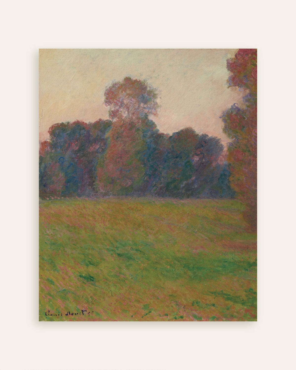 Poster Äng vid Giverny (1886) av Claude Monet, miniatyr
