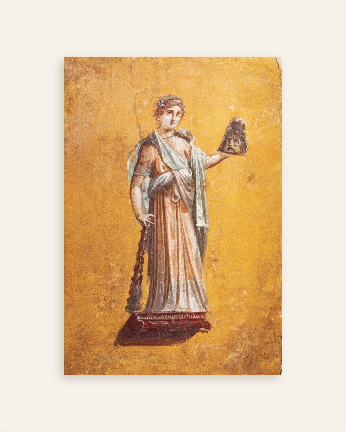 Poster med fresken av Melpomene, tragedins musa, från Pompeji