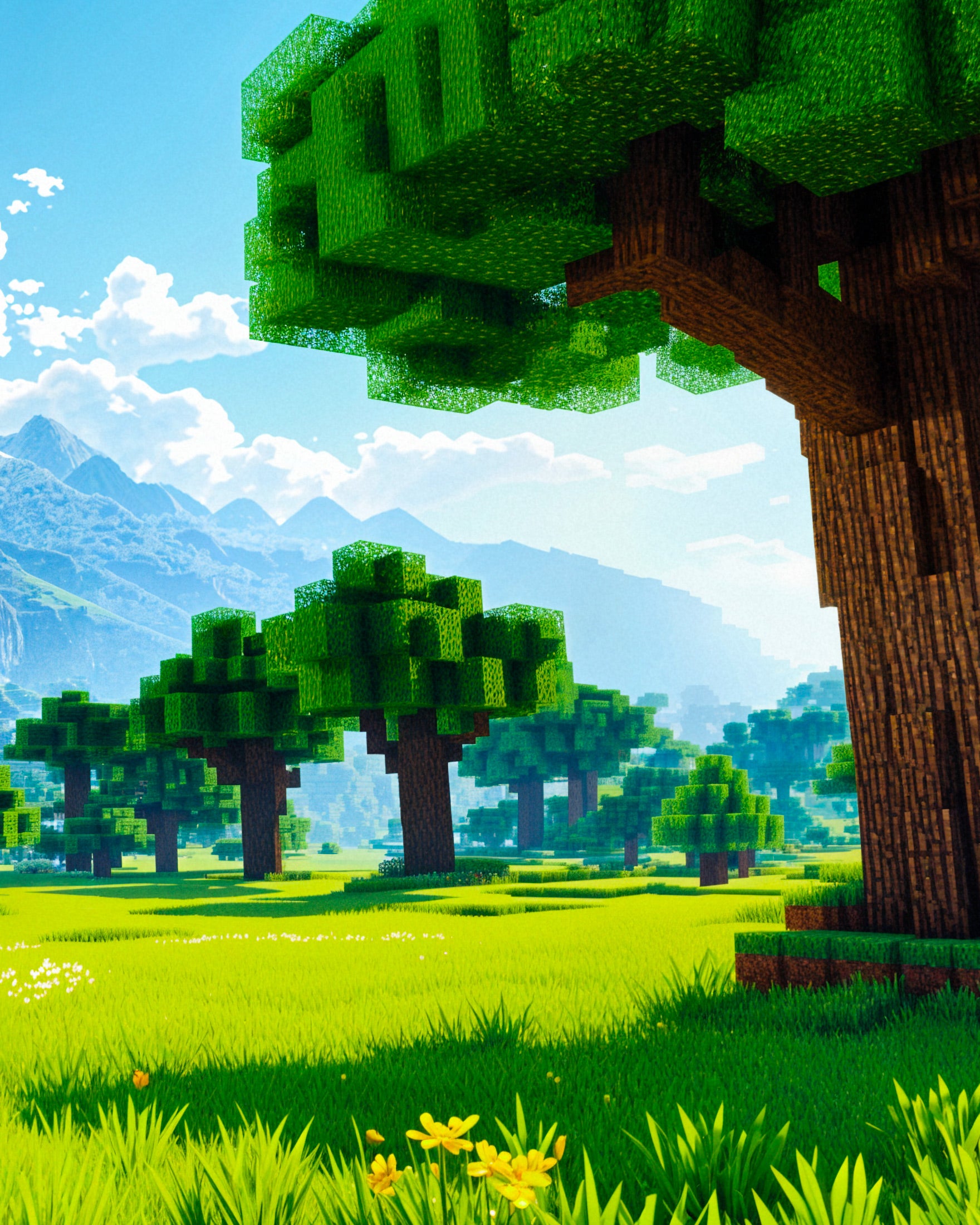 Minecraft, vacker landskap - Affisch