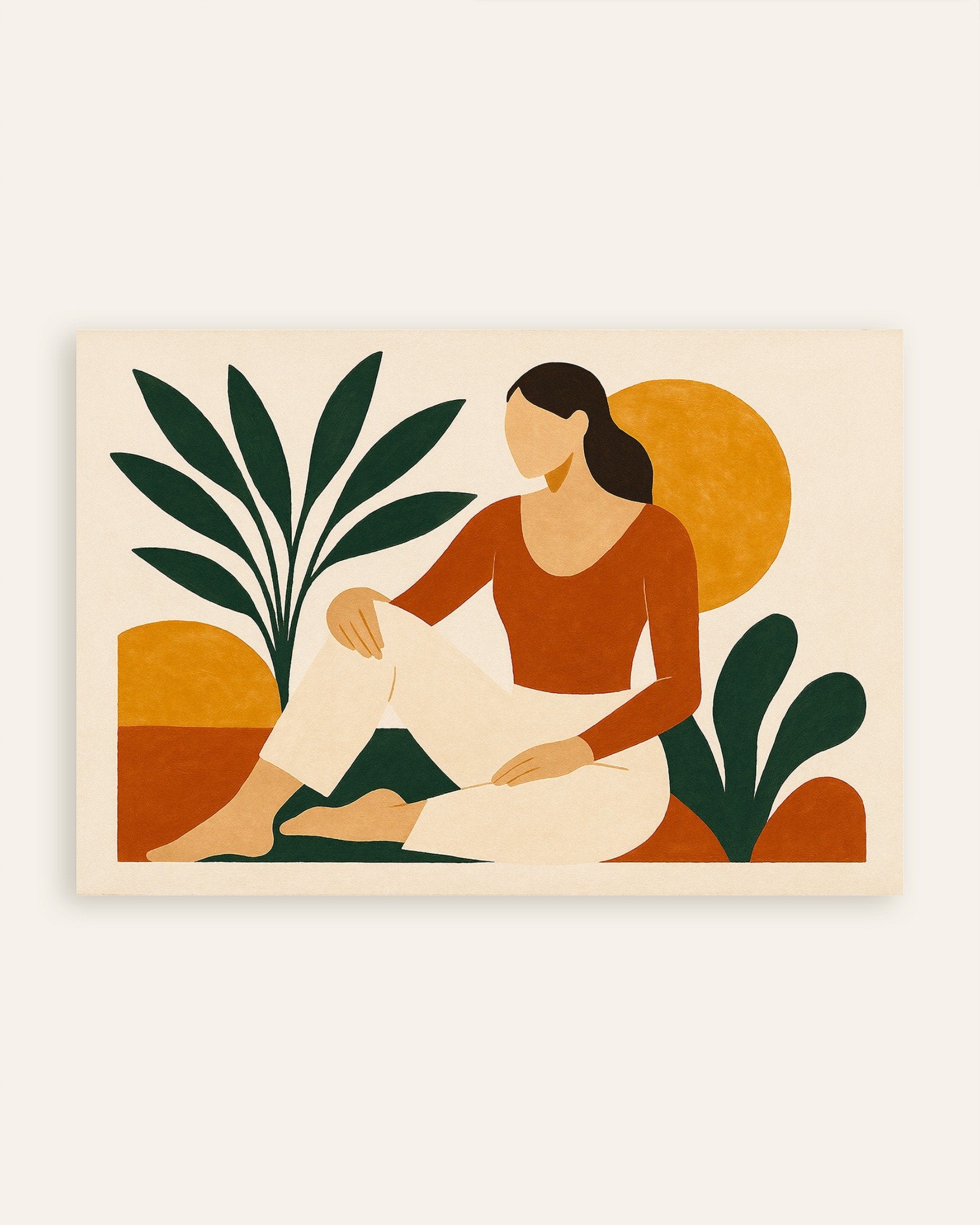 Poster of Modern Odalisque – abstract female figure with plants Poster, thumbnail