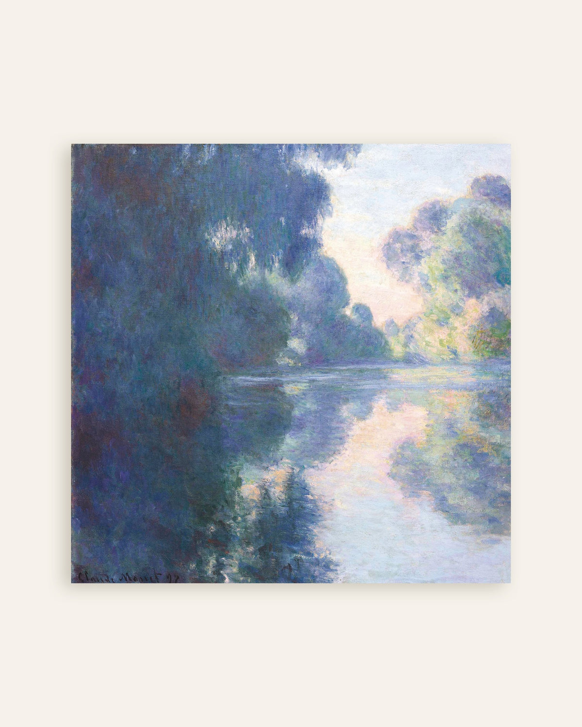 Poster Morgon vid Seine (1897) av Claude Monet, miniatyr
