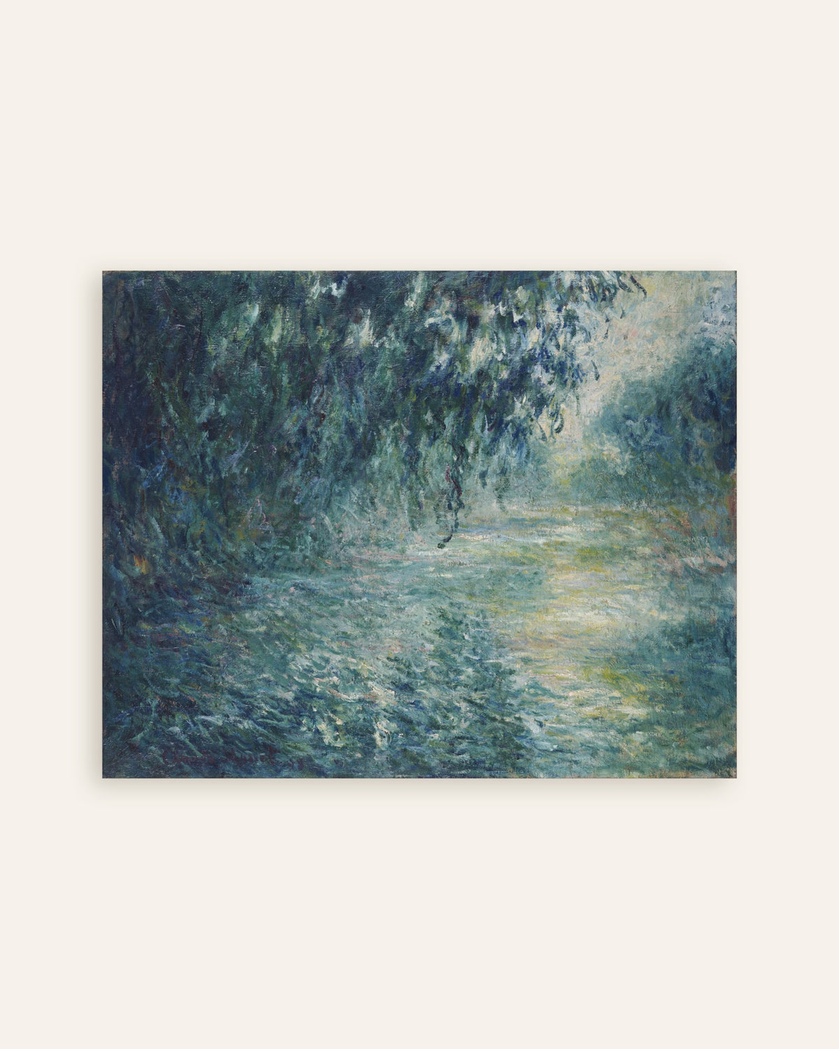 Poster Morgon vid Seine (1898) av Claude Monet, miniatyr