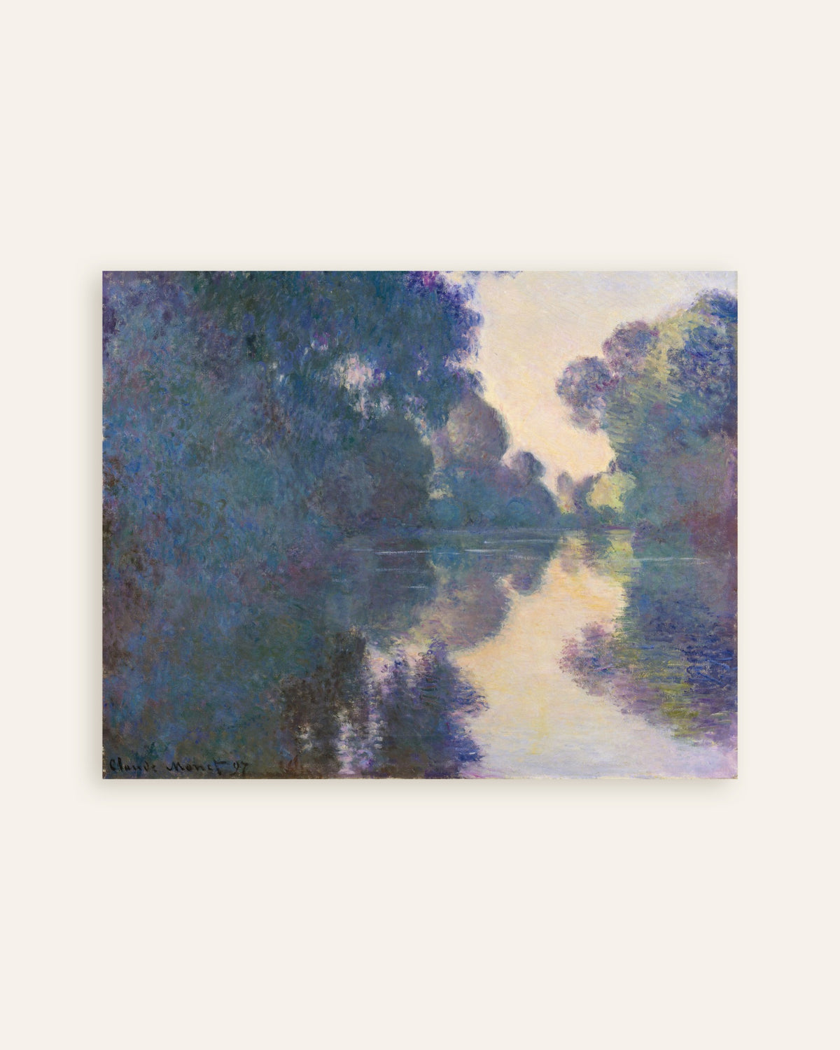 Poster Morgon vid Seine nära Giverny (1897) av Claude Monet, miniatyr