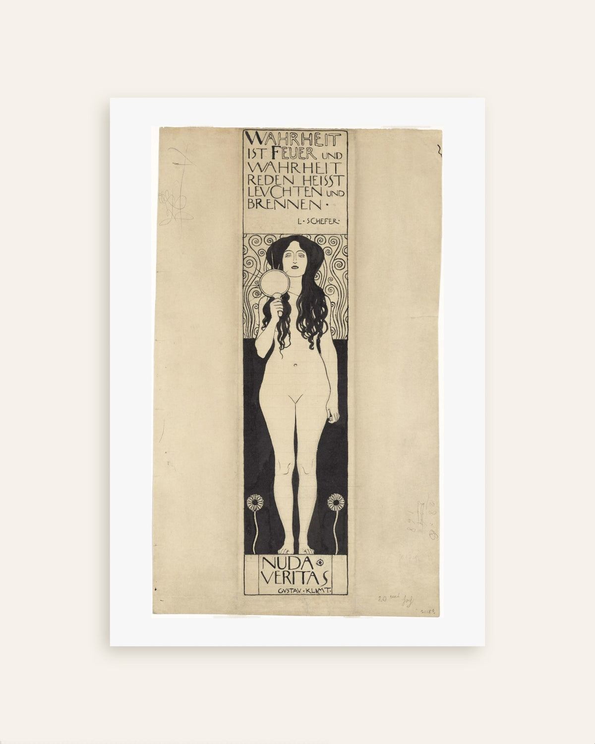 Poster Nuda Veritas (1898) av Gustav Klimt, miniatyr