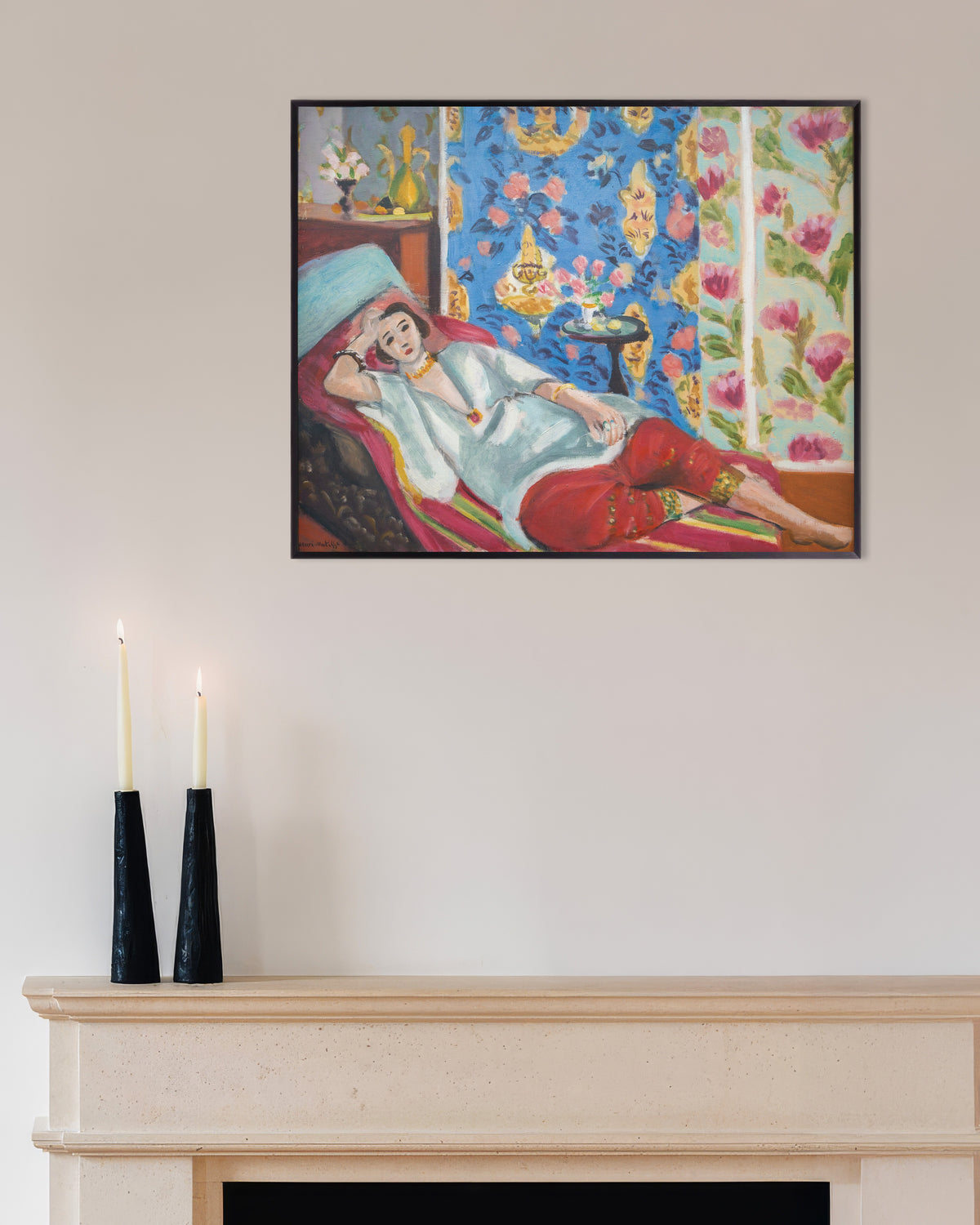 Poster av Odalisque med röda byxor (1924–1925) av Henri Matisse, med metallram