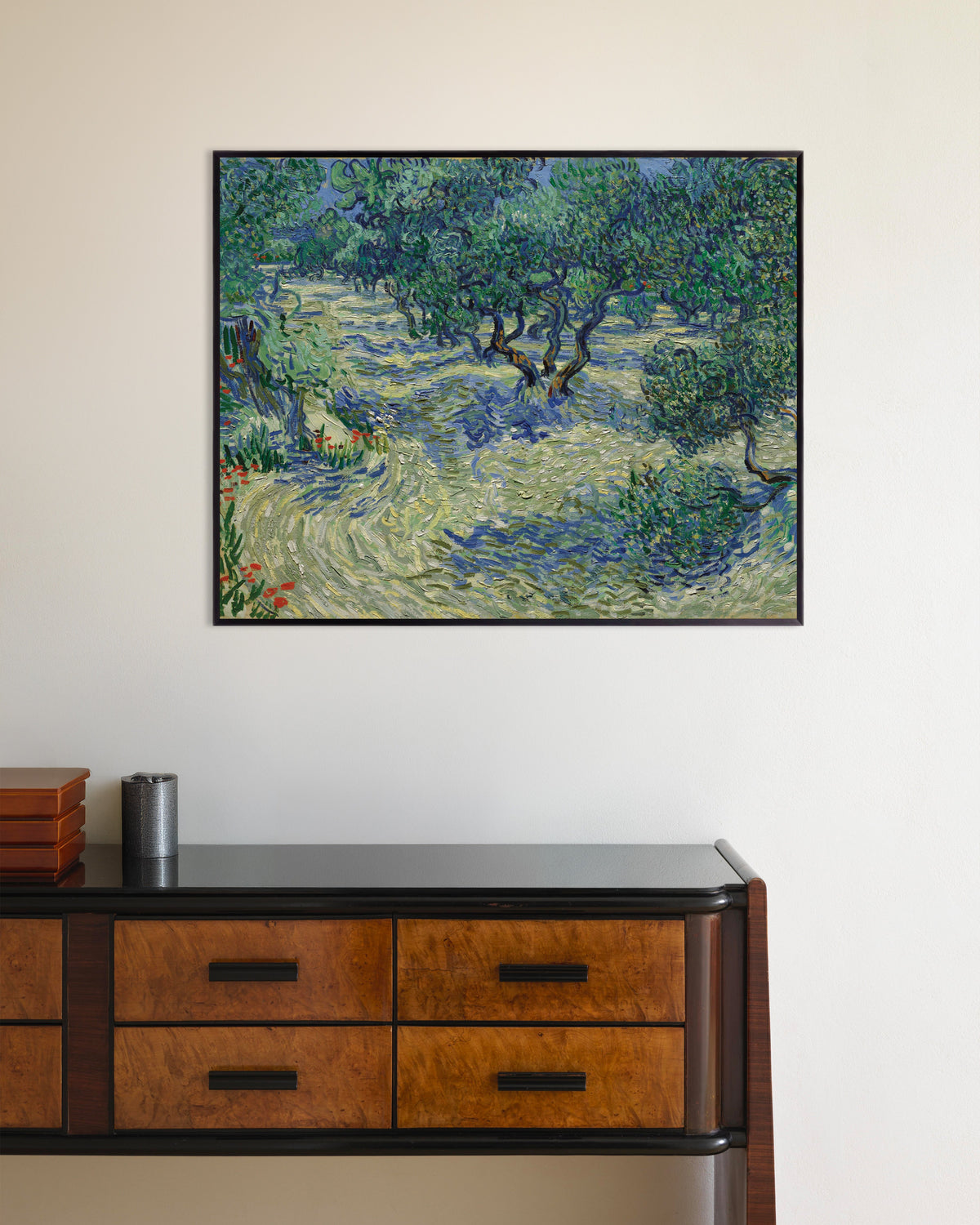 Poster med Olivlund (1889) av Vincent van Gogh, med metallram