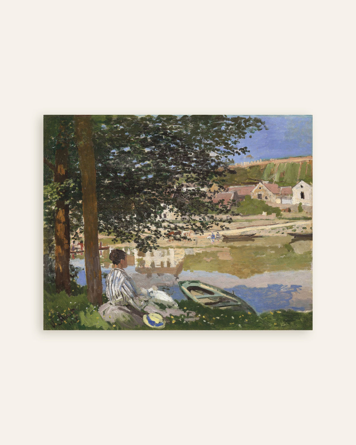 Poster Vid Seines strand, Bennecourt (1868) av Claude Monet, miniatyr