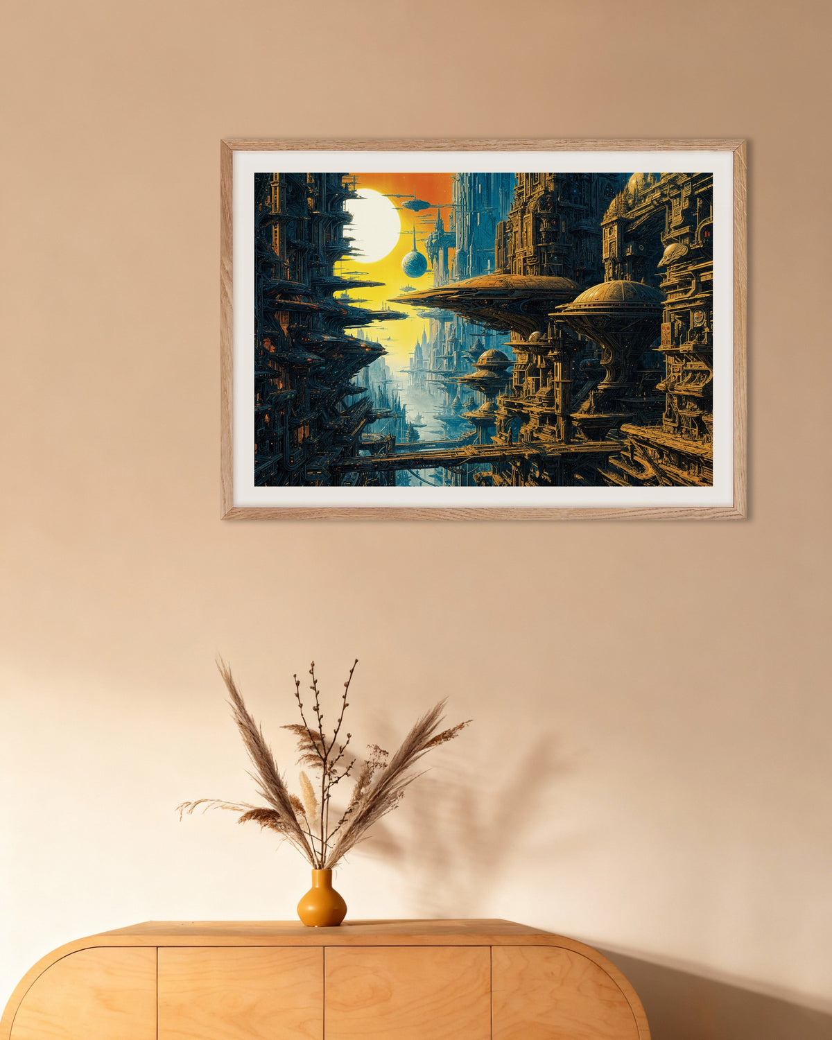Poster av Andra världar än dessa – en hyllning till Métal Hurlant 03, med ram i naturträ