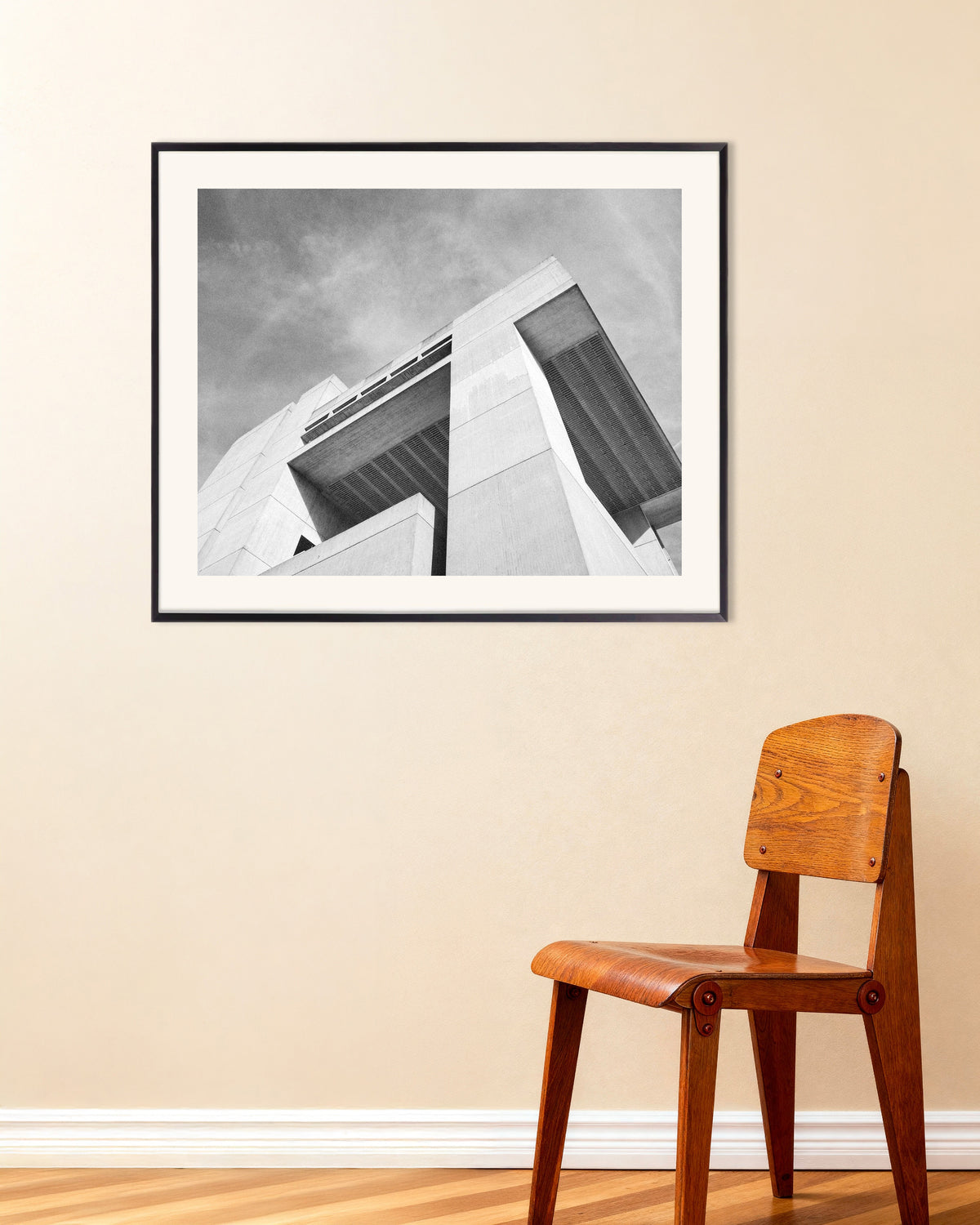 Poster ”Utskjutande block och lameller”, med metallram