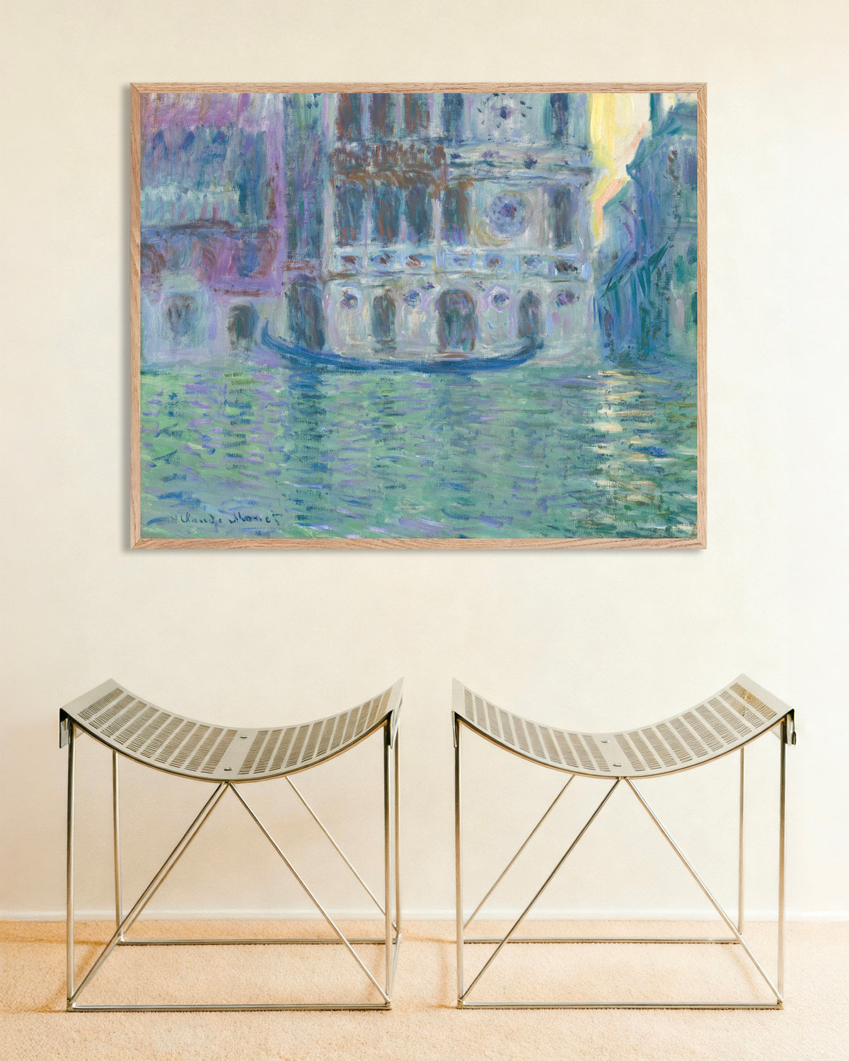 Poster Palazzo Dario (1908) av Claude Monet med ram i naturträ