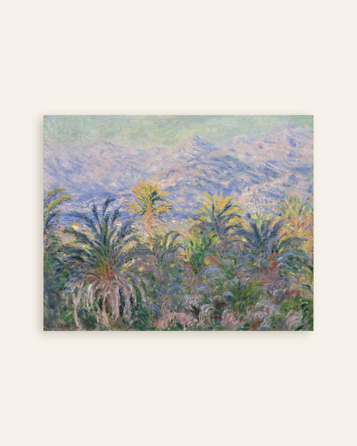 Poster Palmer i Bordighera (1884) av Claude Monet, miniatyr