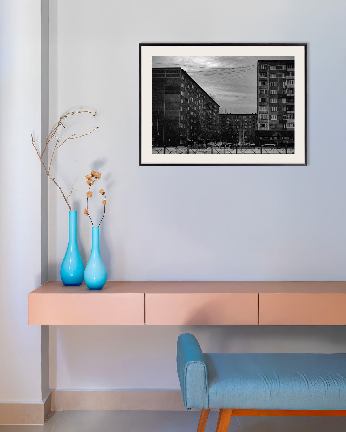 Poster ”Elementhus på vintern”, med metallram