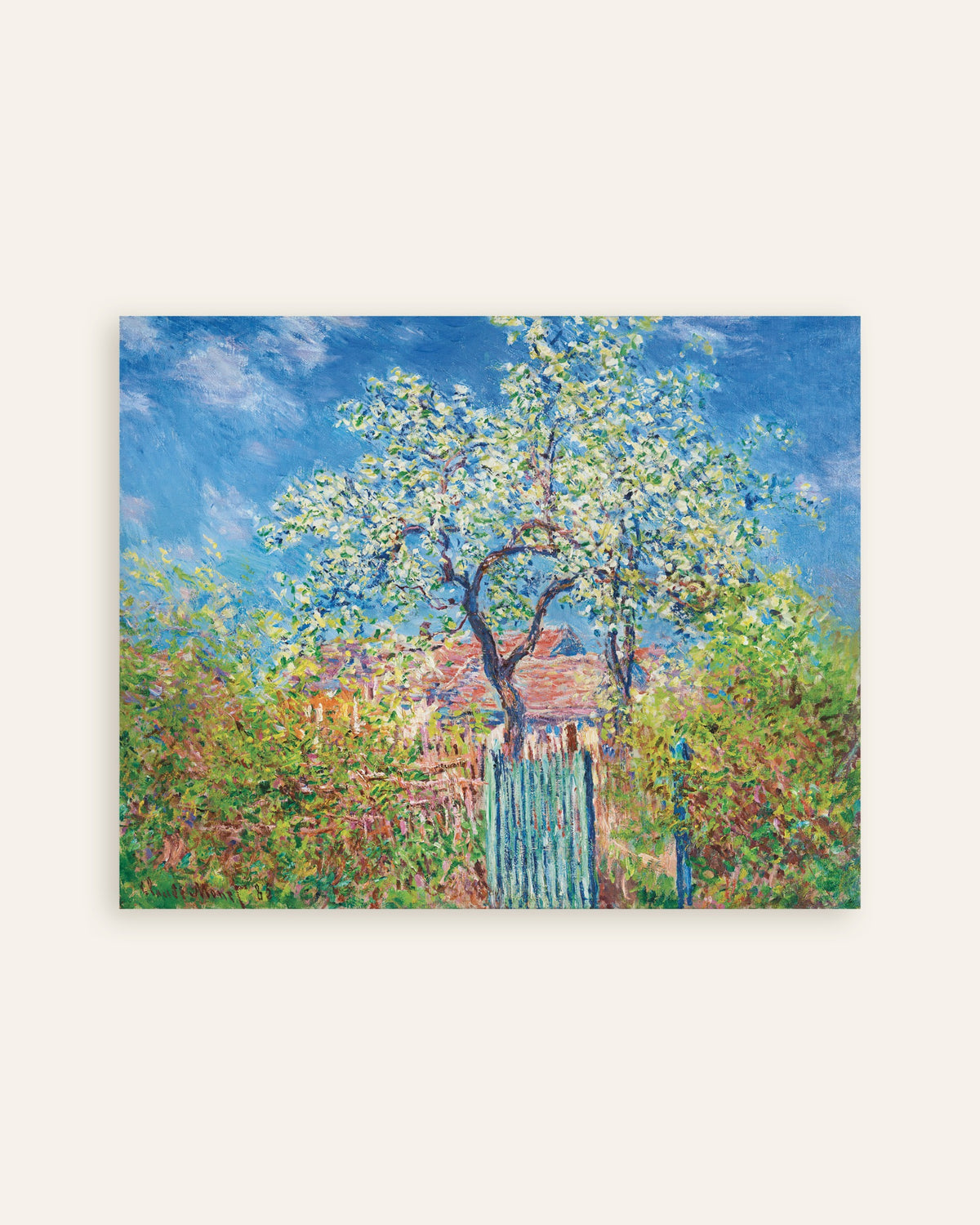 Poster Blommande päronträd (1885) av Claude Monet, miniatyr
