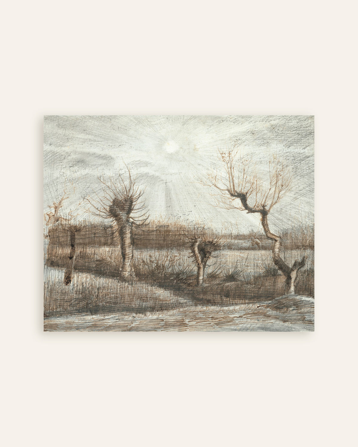 Poster av Pollard Willows (1884) av Vincent van Gogh, miniatyr