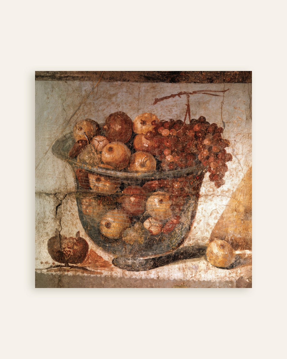Poster med fresken av fruktskålen, romerskt stilleben från Pompeji