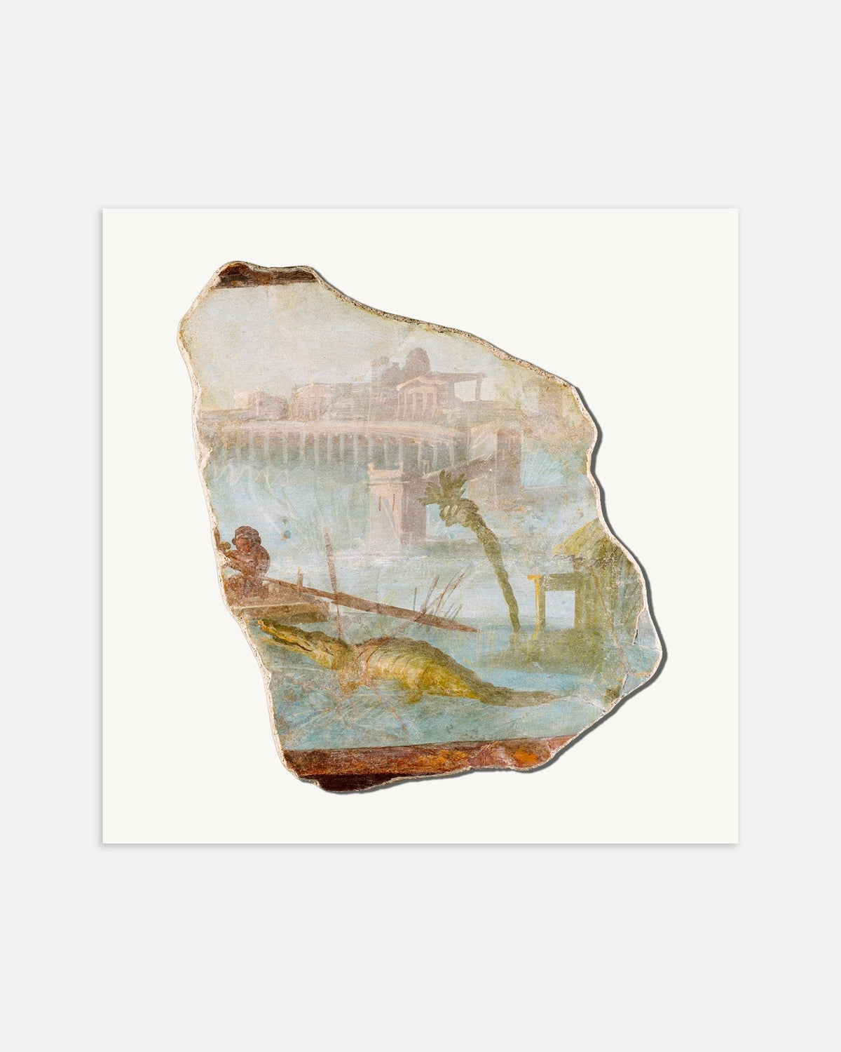 Poster med freskfragmentet med nillandskap från Pompeji