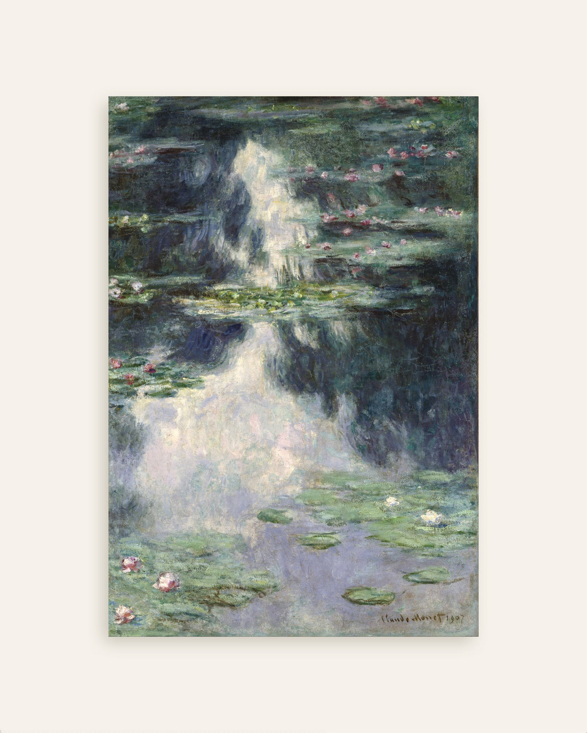Poster Damm med näckrosor (1907) av Claude Monet, miniatyr