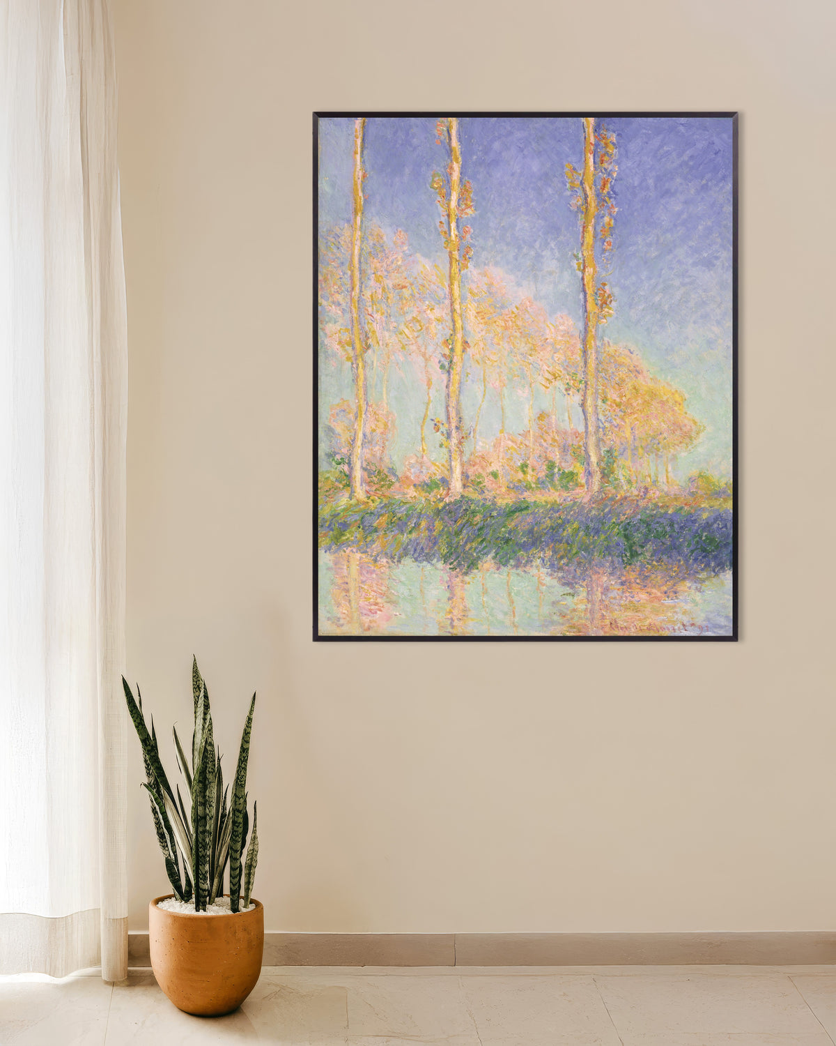 Poster Popplar (1891) av Claude Monet med metallram