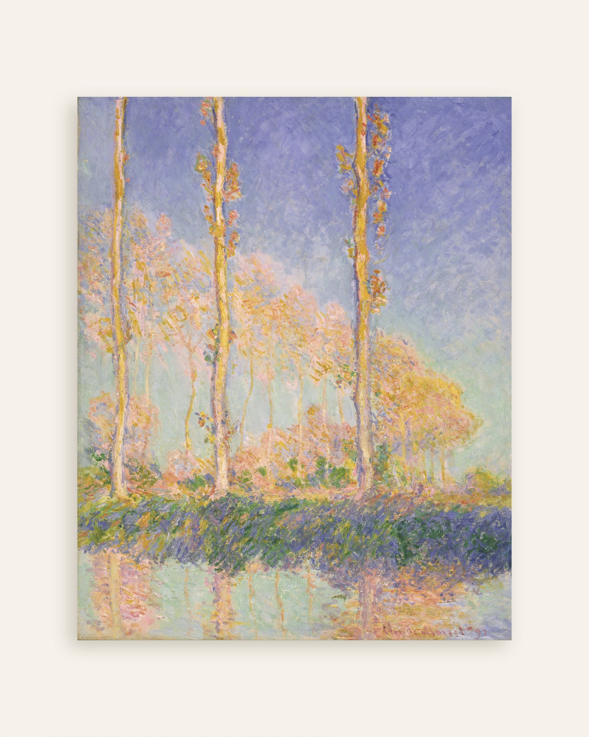 Poster Popplar (1891) av Claude Monet, miniatyr