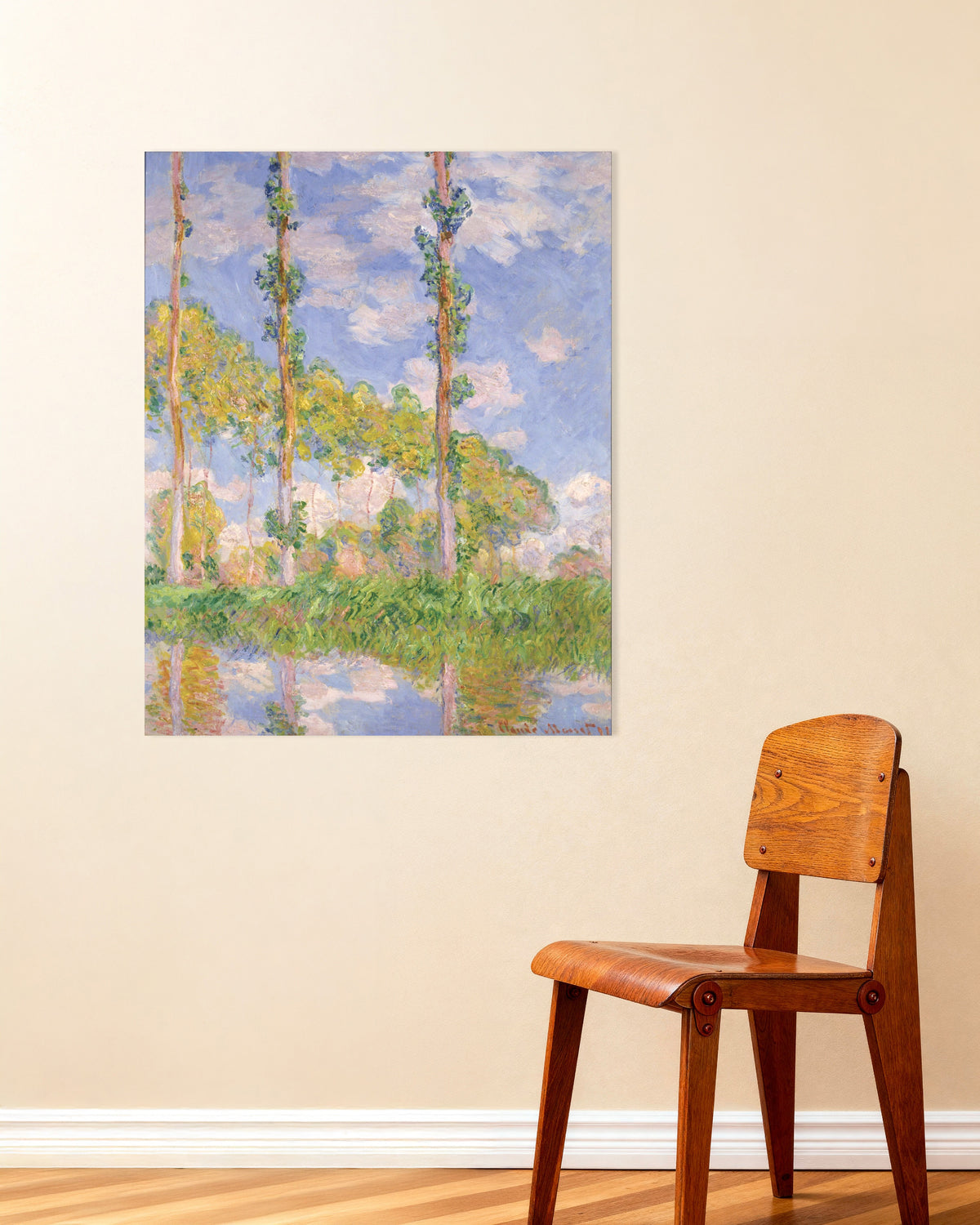 Poster Popplar i solen (1891) av Claude Monet