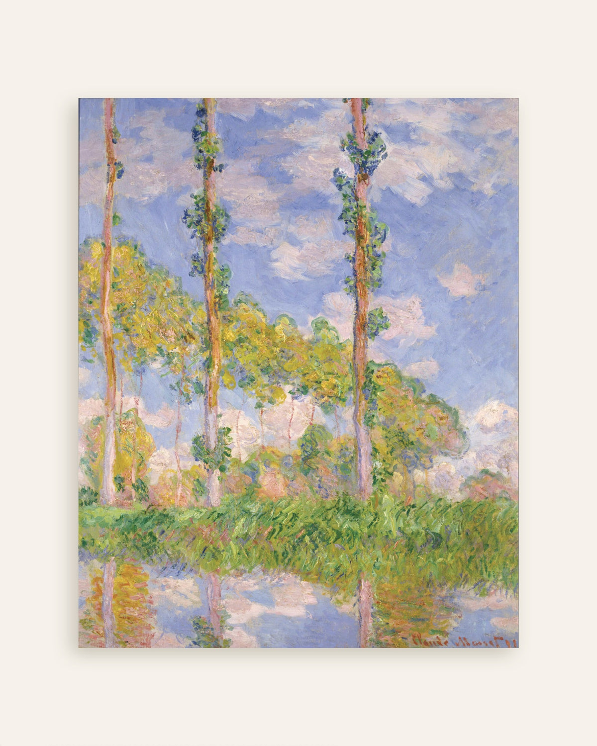 Poster Popplar i solen (1891) av Claude Monet, miniatyr
