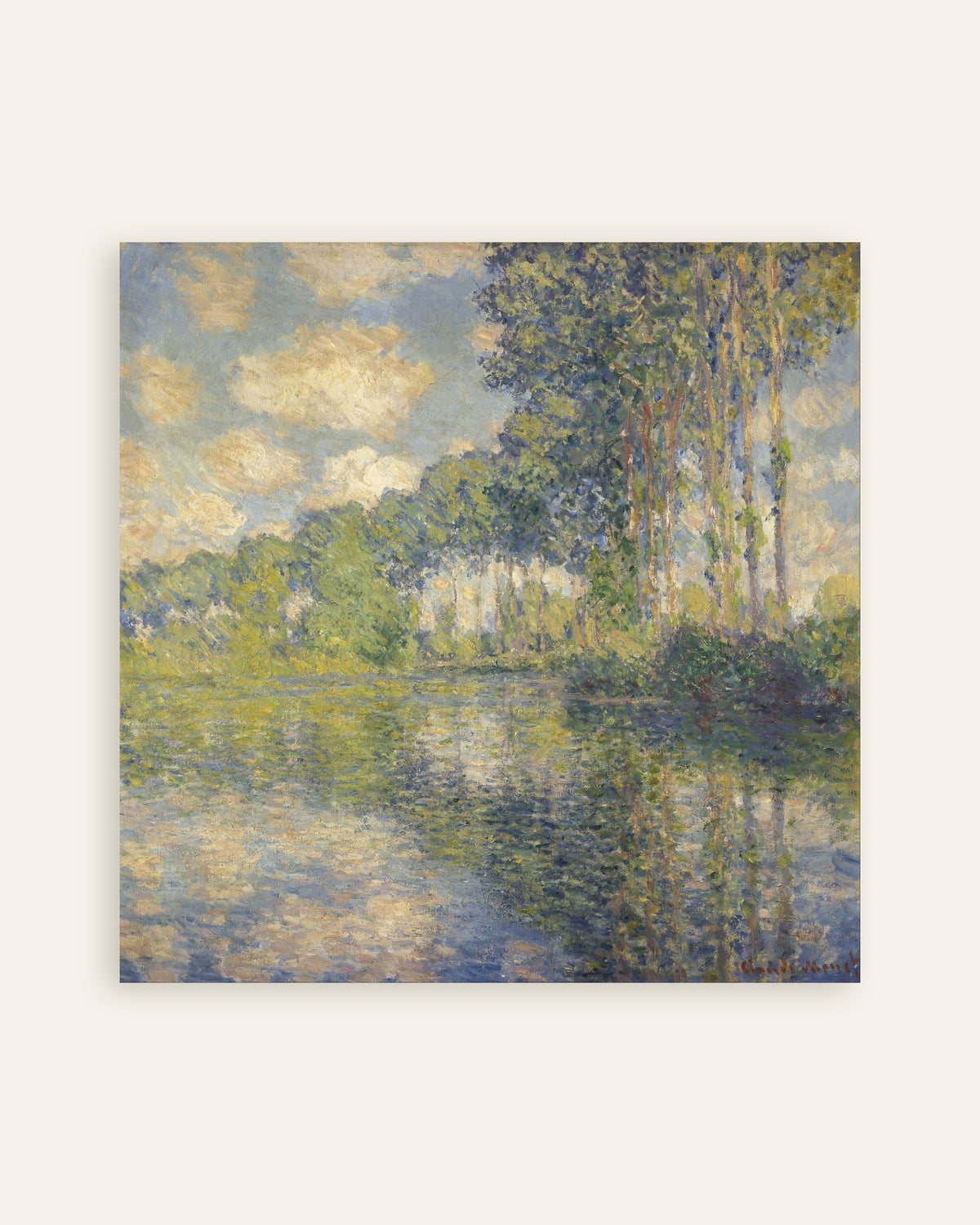 Poster Popplar vid Epte (1891) av Claude Monet, miniatyr