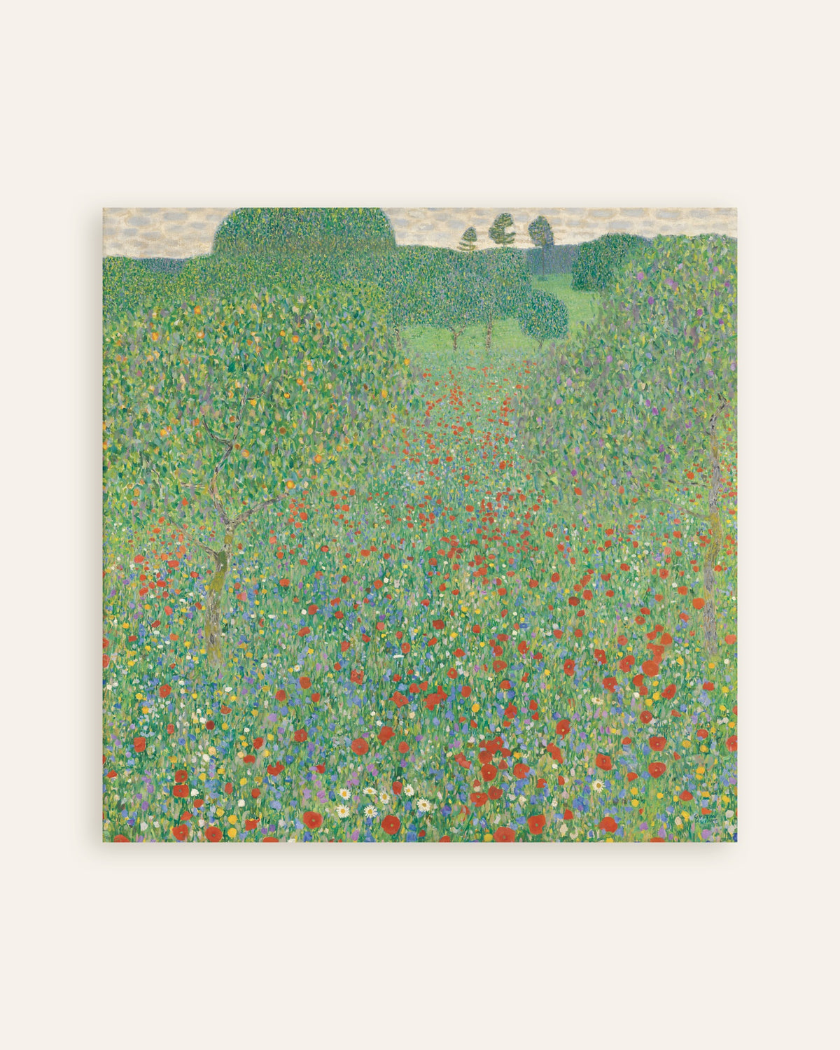 Poster Vallmofält (1907) av Gustav Klimt, miniatyr