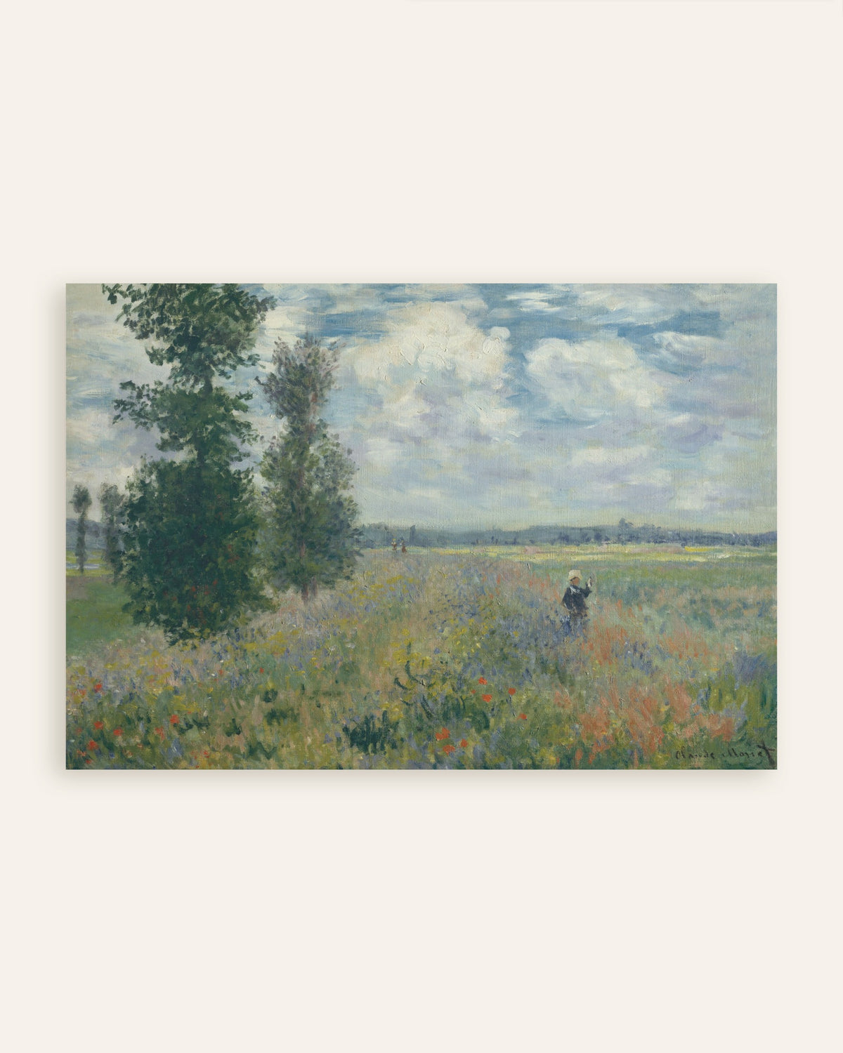 Poster Vallmofält nära Argenteuil (1875) av Claude Monet, miniatyr