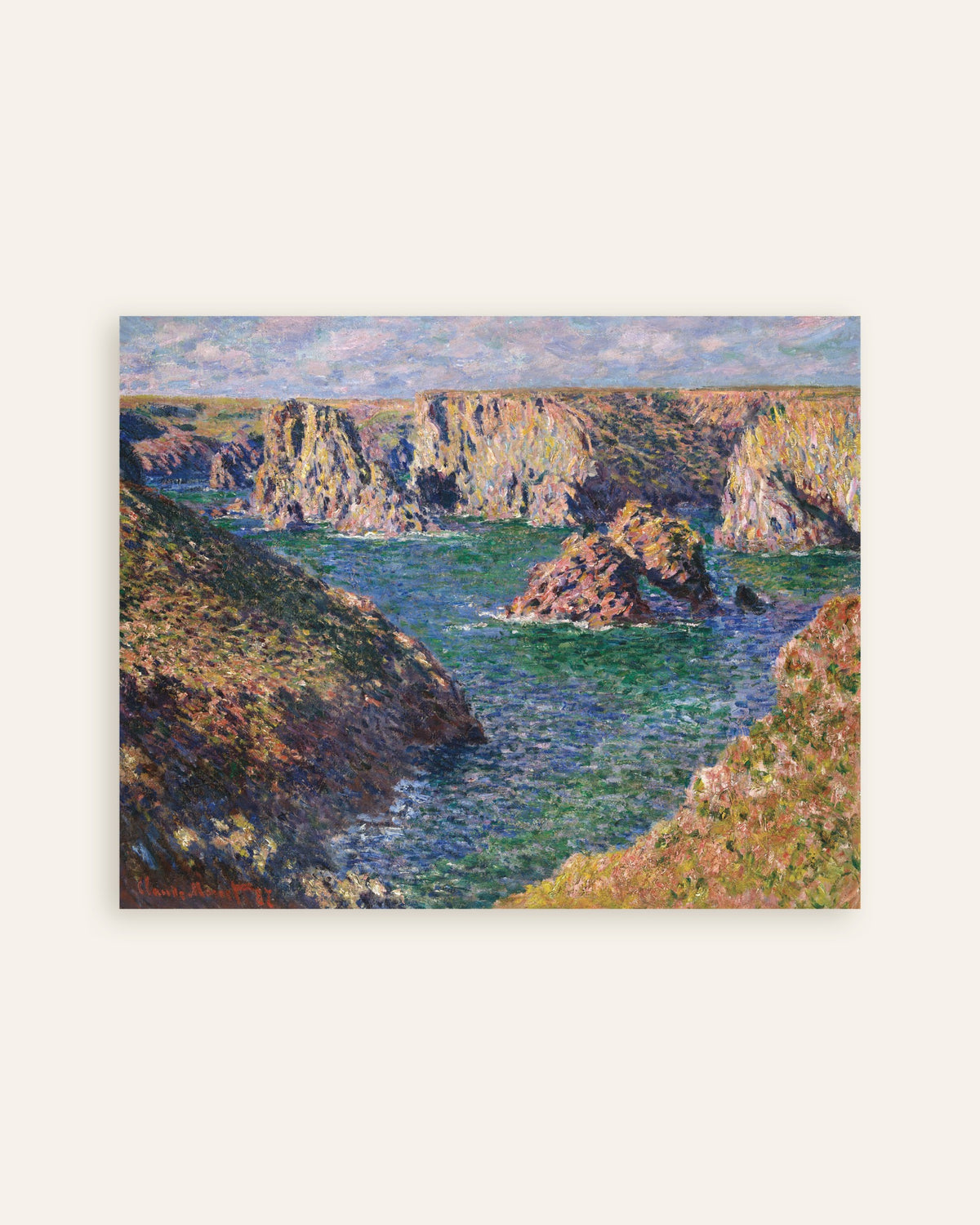Poster Port-Domois, Belle-Île (1887) av Claude Monet, miniatyr