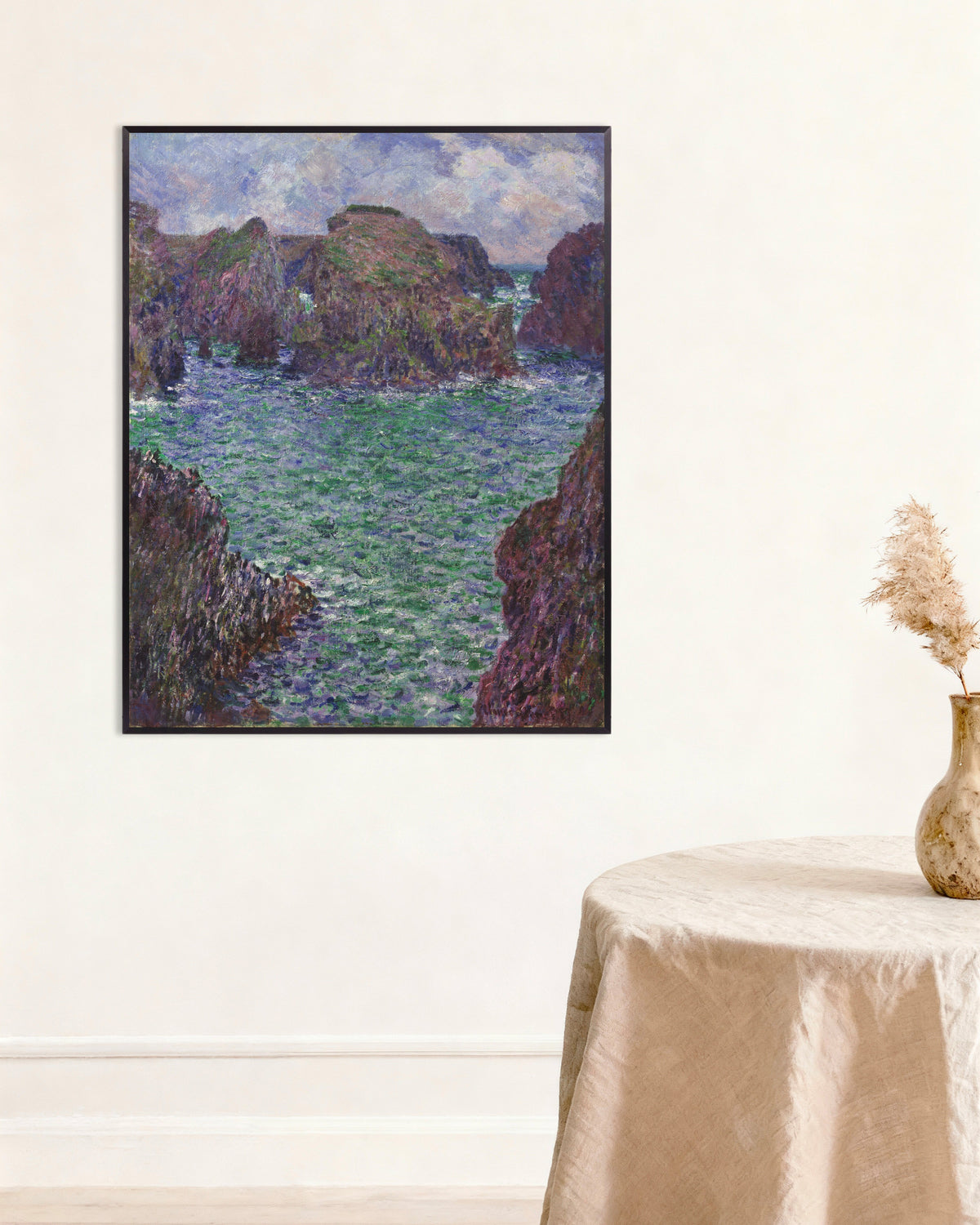 Poster Port-Goulphar, Belle-Île (1887) av Claude Monet med metallram