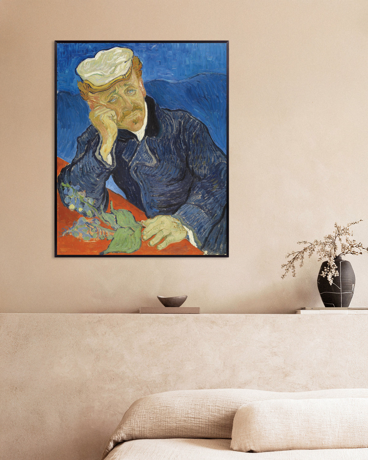 Poster med Porträtt av doktor Paul Gachet (1890) av Vincent van Gogh, med metallram