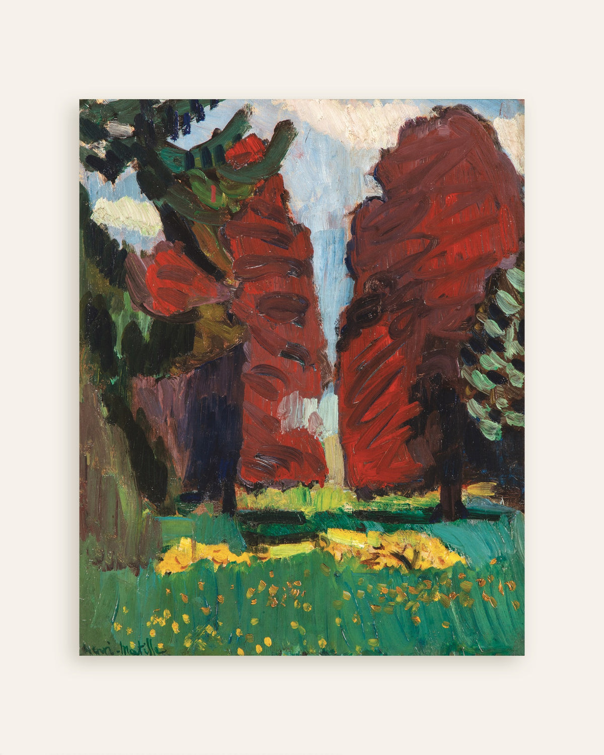 Poster med Purpurfärgade bokar (1901) av Henri Matisse, miniatyrbild