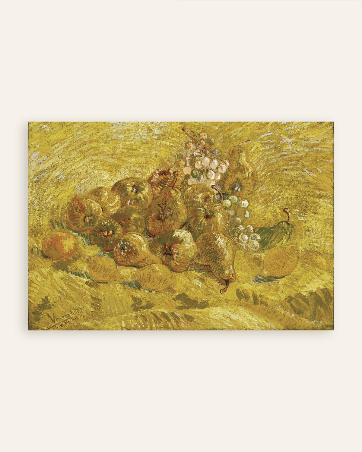 Poster med Kvitten, citroner, päron och vindruvor (1887) av Vincent van Gogh, miniatyr