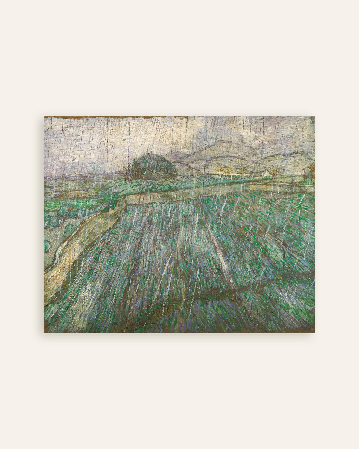 Poster av Regn (1889) av Vincent van Gogh, miniatyr