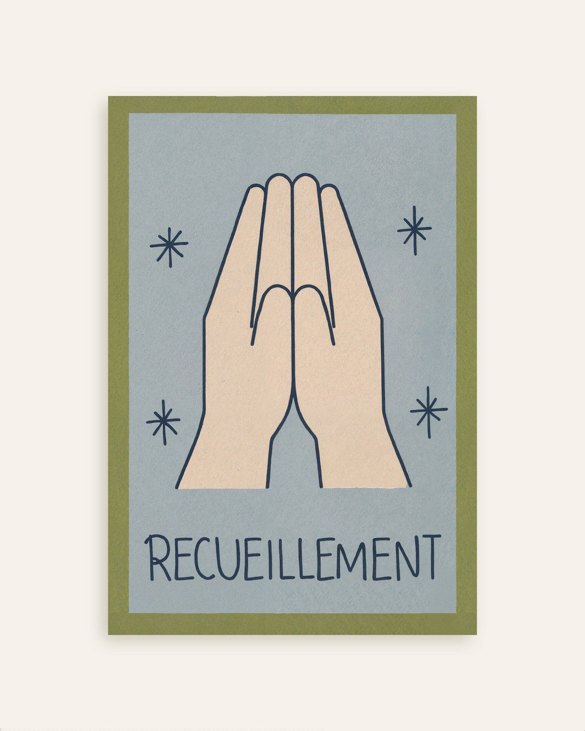 Recueillement – poster med minimalistisk linjekonst, miniatyr