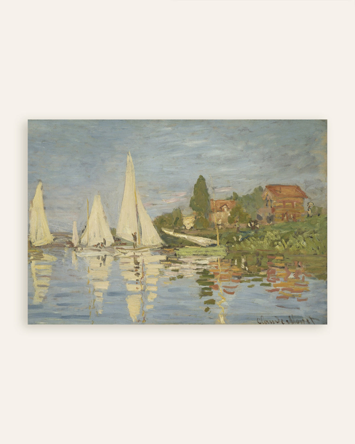Poster Kappsegling vid Argenteuil (ca 1872) av Claude Monet, miniatyr