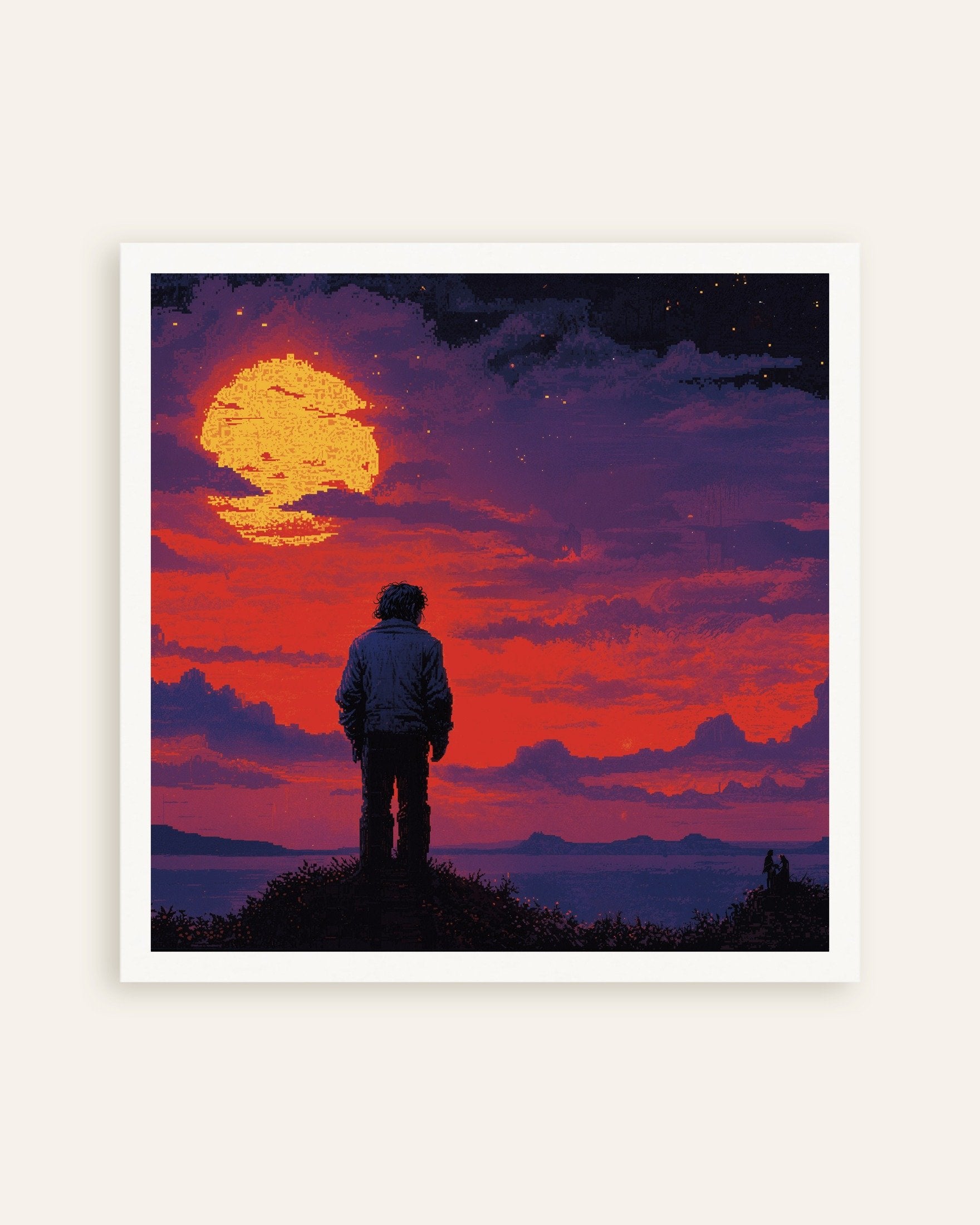 Poster of Retro video game, mystical sunset - Poster, thumbnail