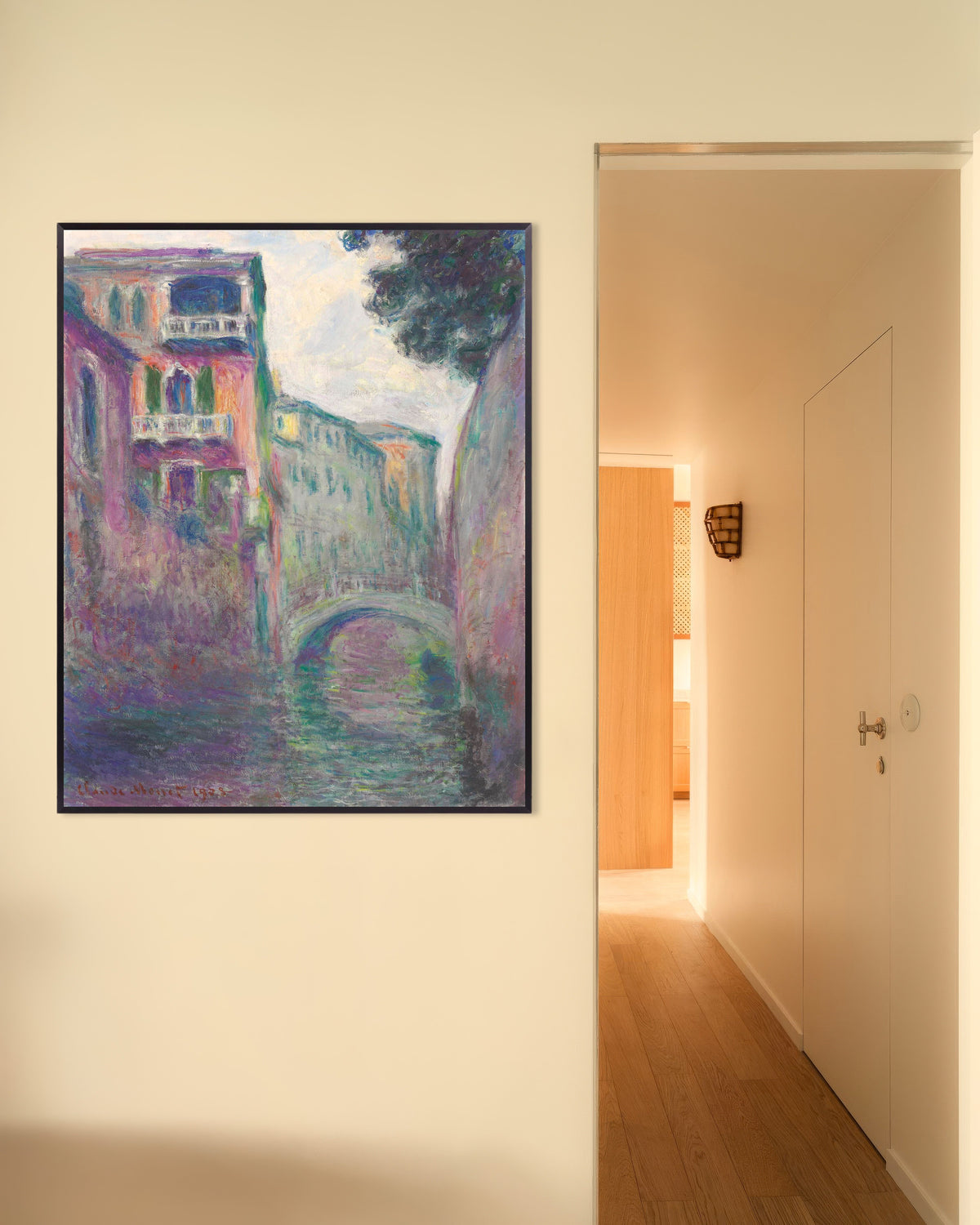 Poster Rio della Salute (1908) av Claude Monet med metallram