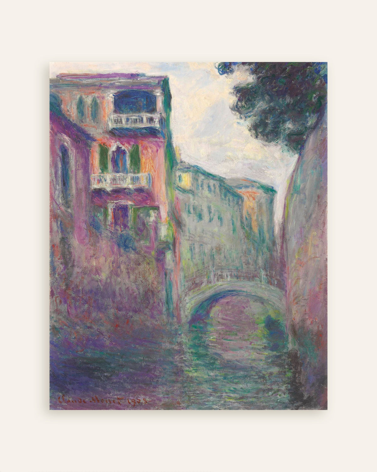 Poster Rio della Salute (1908) av Claude Monet, miniatyr