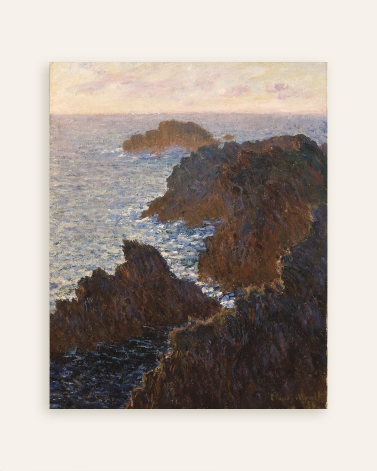 Poster Klippor på Belle-Île, Port-Domois (1886) av Claude Monet, miniatyr