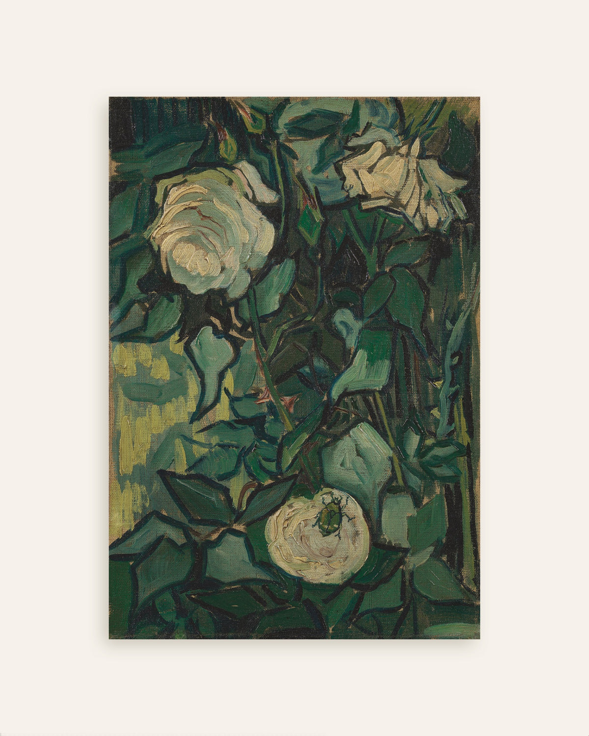 Poster med Rosbuske med en skalbagge (1889) av Vincent van Gogh, miniatyrbild